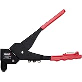 Arrow RHT300 One-Handed Swivel Rivet Tool, Manual Riveter | Uses 3/32-Inch, 1/8-Inch, 5/32-Inch, 3/16-Inch Rivets，for Metal, Fabric, Leather, and Auto Repair