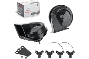 SEINECA Car Horn compatible with Hon-da,12V Waterproof Snail Horn 110-125db High/Low Tone (With Two Pairs of Plug)