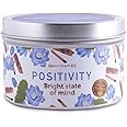 Magnificent 101 Positivity Aromatherapy Candle in 6-oz. Tin Holder: 100% Soy Wax With Palo Santo & Lotus Flower Oils and Pure Sage Leaves; for Intention Setting & Energy Cleansing