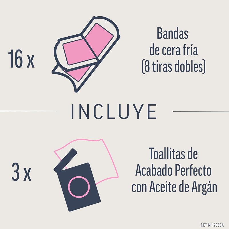 Expert Bandas de Cera Fría Depilatoria para Depilación Facial, Adecuado para Labio Superior (Bigote), con Manteca de Karité, 16 tiras