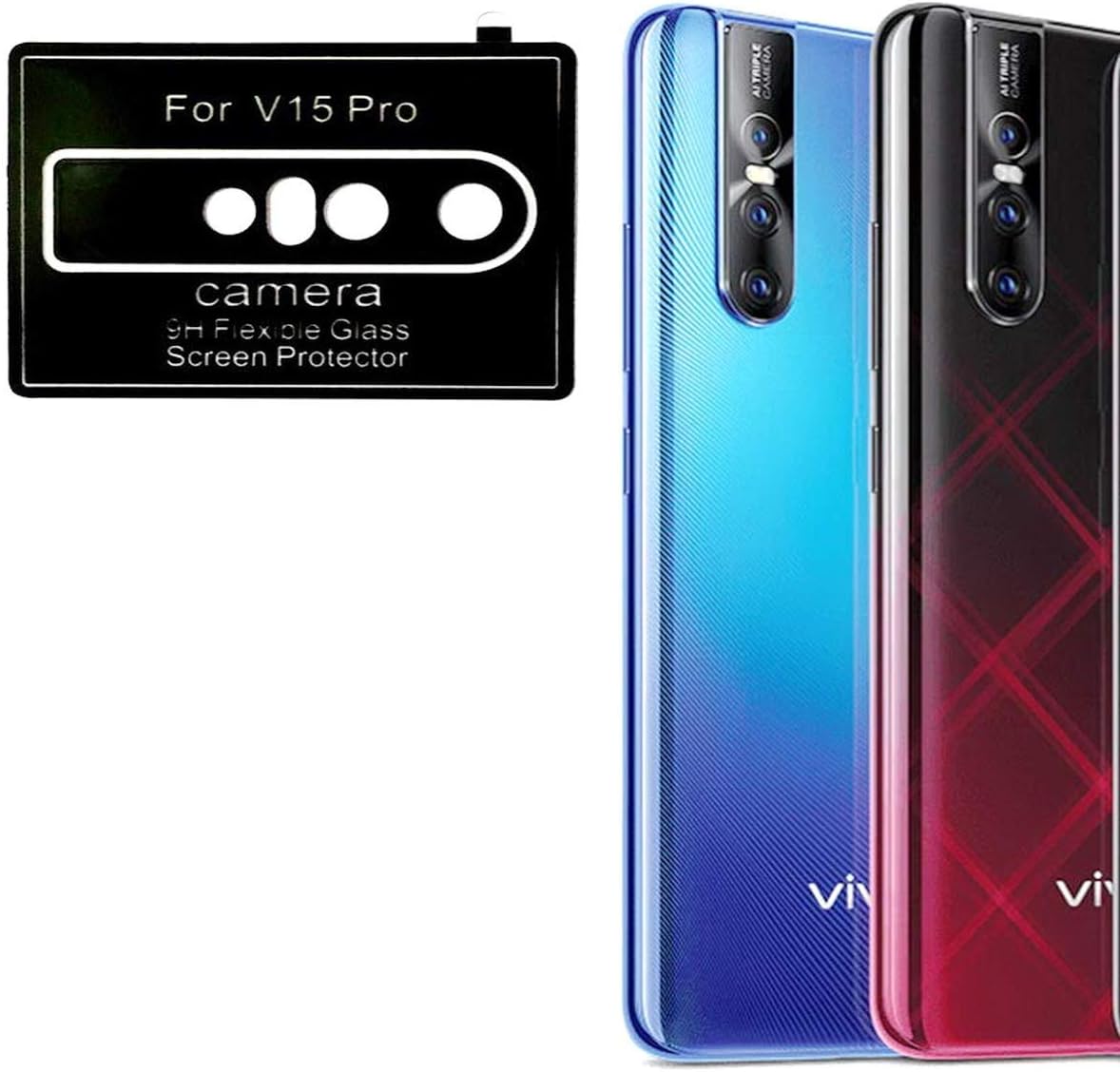 Runvy Back (Rear) Camera Lens Protector Flexible Tempered Glass for Vivo V15