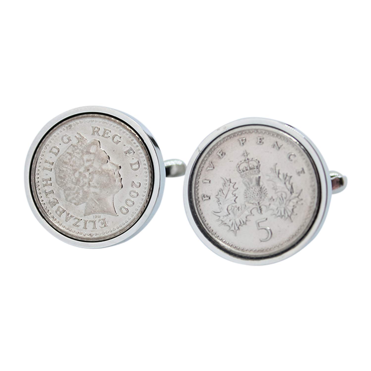 Birthday Cufflinks - 2000 Year Wedding Anniversary for Men - Year 2000 Coin Cufflinks
