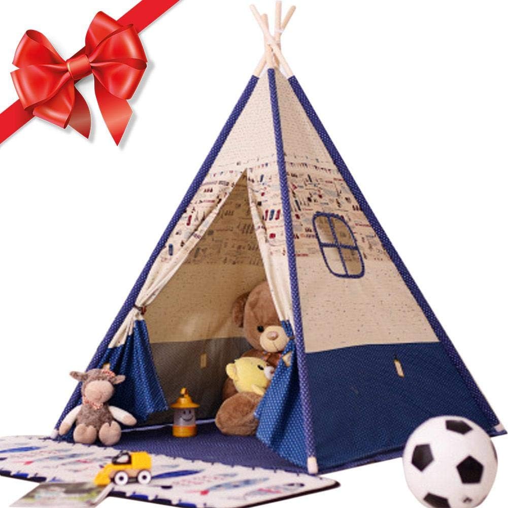 Children's Teepee Wigwam Play Tent - Children's Tent Baby Play House Indoor Climbing Baby Toy Tent tip top Stripe Princess Tent,45 * 22 * 13cm