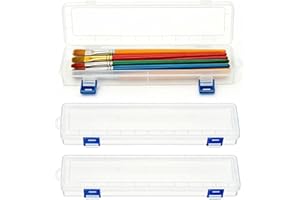 3PCS Brushes Storage Box Paint Brush Drawing Pen Container with Buckle Design