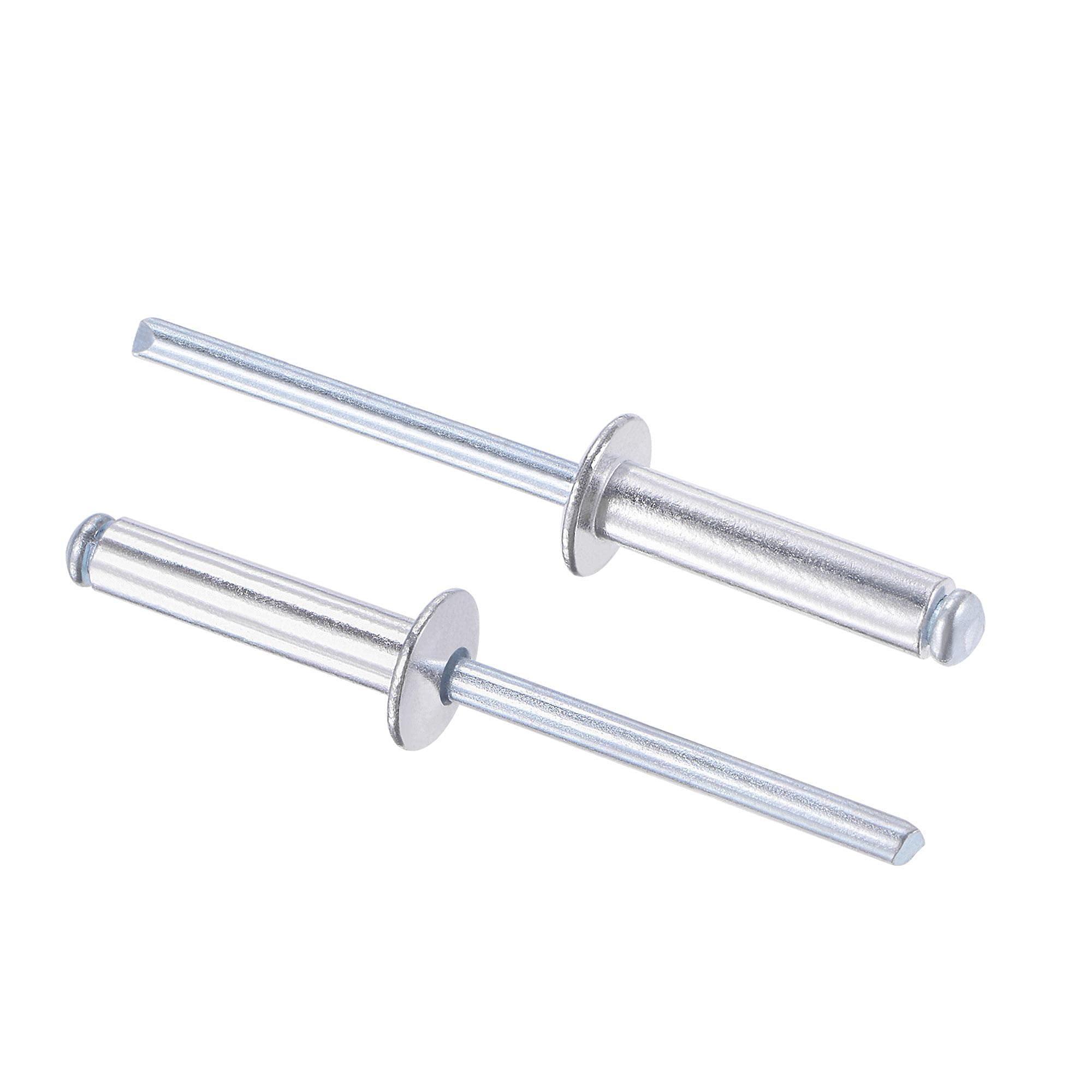 sourcing map Blind Rivets, Aluminum Pull Rivets Core Decoration Rivets 5mm Diameter 20mm Grip Length Silver Tone, 60pcs