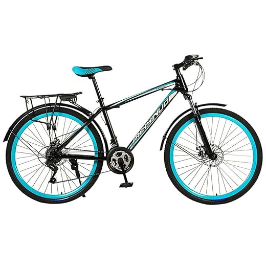 Outdoor Sports Bicycle Adult Mountain Bikes 26 Inch Full Suspension 21 Speed ​​Gears Dual Disc Brakes Mountain Bicycle with Rear Racks for Women Men