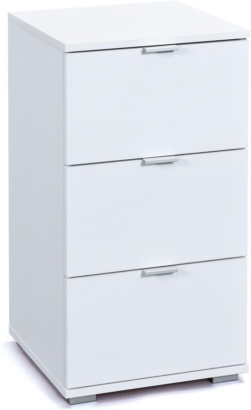 Filing Cabinet 3 Drawer 40x70 Cm White Lacquer Finish Amazon Co Uk Diy Tools