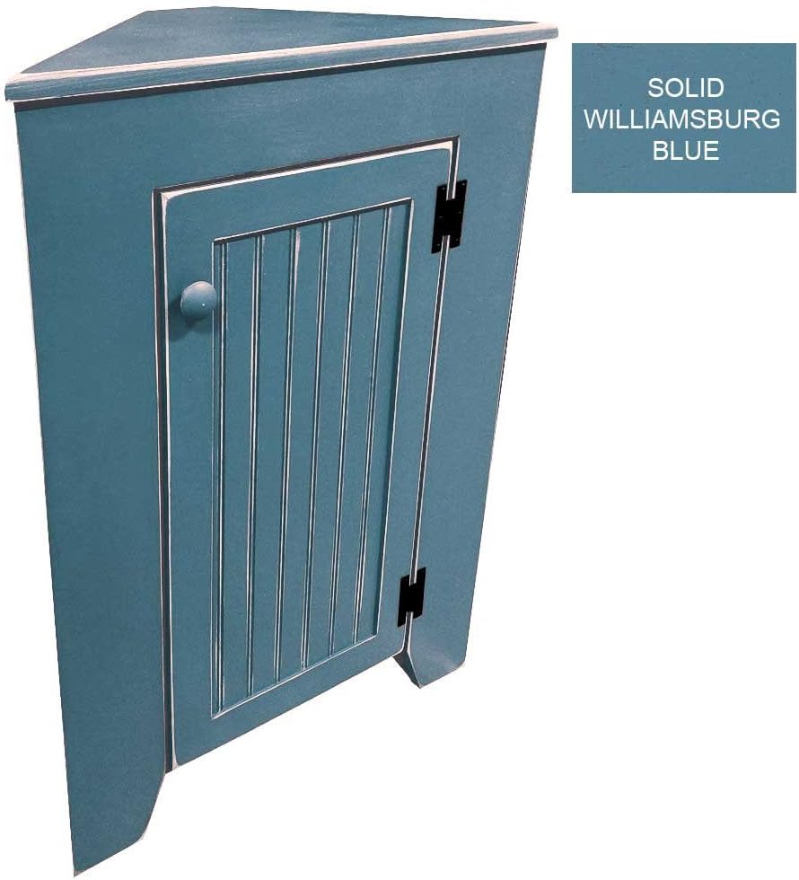 Sawdust CitySolid Wood Corner Cabinet (Solid Williamsburg Blue)