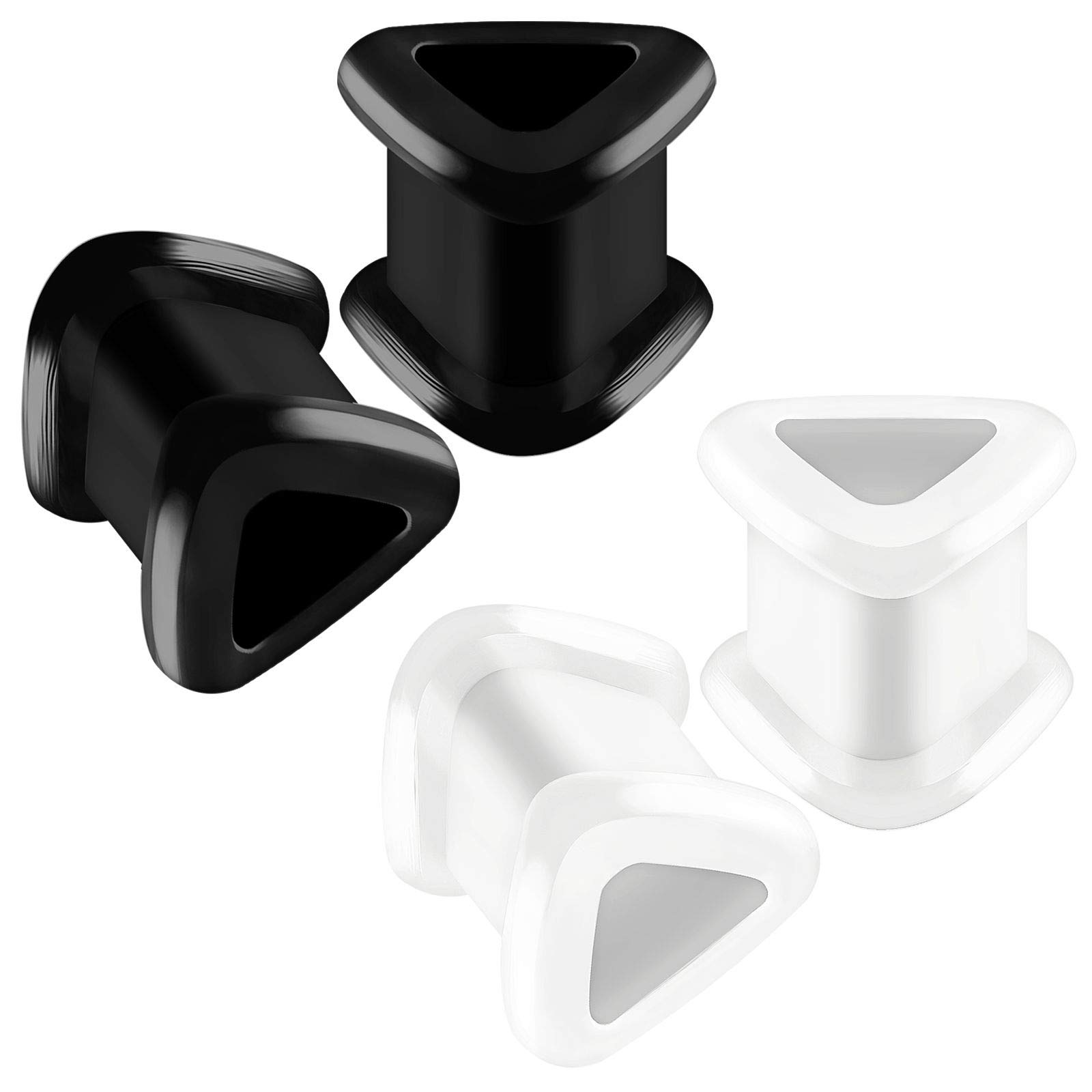 BanaVega 4pcs Silicone Double Flared Triangle Ear Stretcher Expander, Silicone