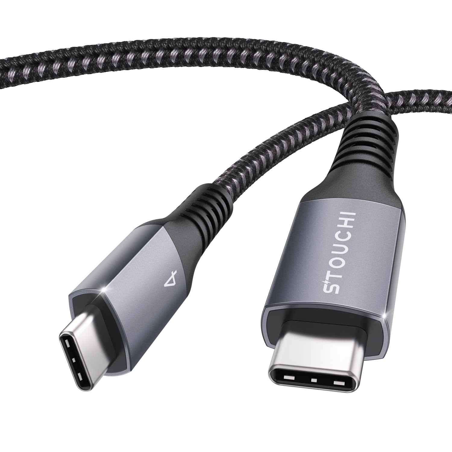 Stouchi Thunderbolt 4 Cable 1M(3.3Ft),TB4 Cable USB 4.0 Cable Braided Cable,40Gbps 8K/5K Display,Compatible for i-Phone 15 Pro/Max,Mac Studio,Studio Display,Docking/eGpu,SSD,M1/M2 Macbok Air/Pro