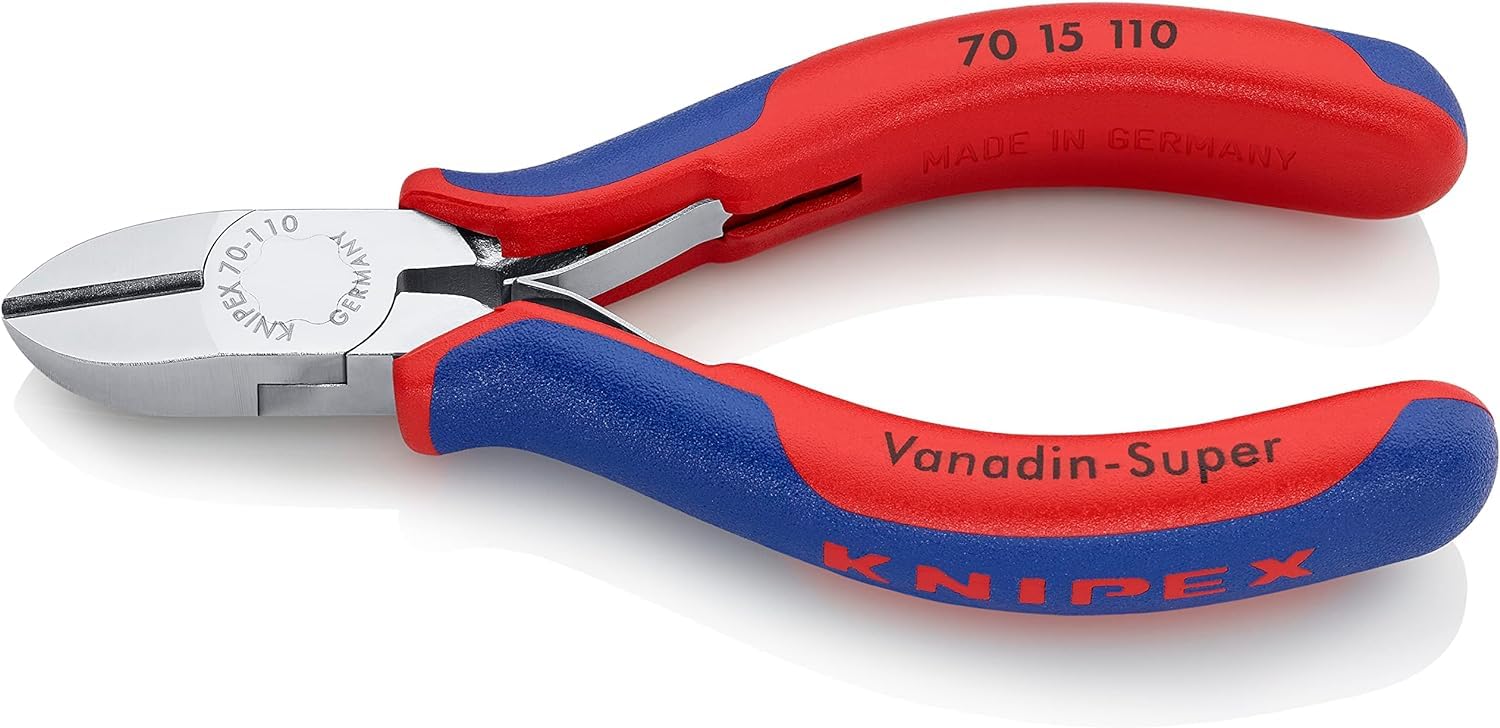 KNIPEX Diagonal Cutter Chrome-Plated with Multi-Component Handles 110 mm, 70 15 110