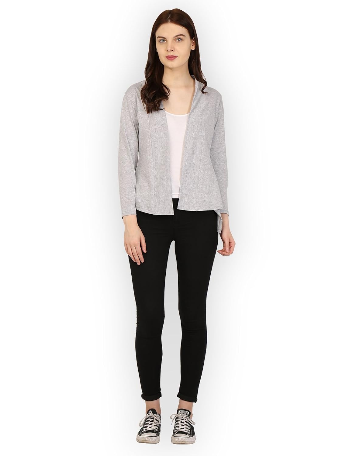 ten on ten women's grey cotton shrug