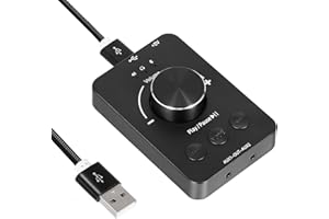 Docooler Volume Control Knob, USB Computer Volume Controller with One-Click Mute Function and 3 Volume Control Modes, Plug and Play, USB Volume Knob Multimedia Controller for PC, Laptop
