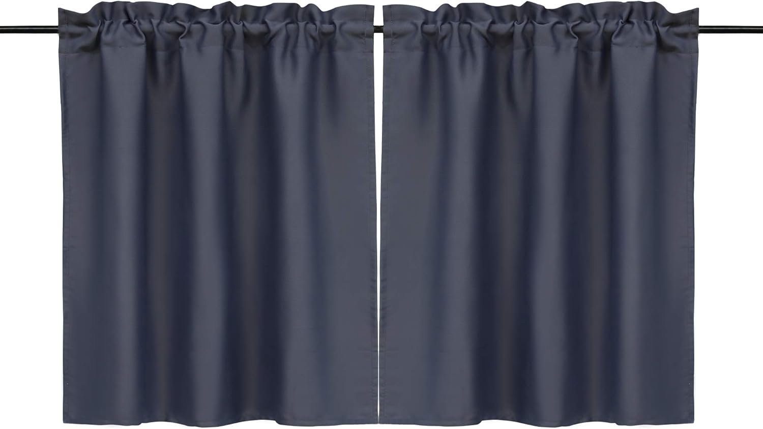 Amazon Com Isino Solid Rod Pocket Tier Curtain Pair Window