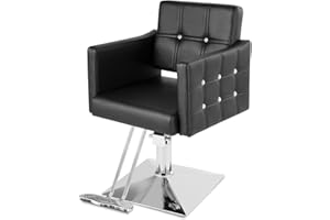 Halamine Salon Chair, Black Barber Chair for Barbershop, 360° Swivel Stylist Chair, Beauty Spa Styling Hairdressing Tattoo Equipment for Women Men