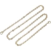 uxcell Purse Chain Strap, 43"x0.22" Flat Chain Strap Handbag Chains Accessories Purse Straps Shoulder Cross Body Replacement Strap, Gold Tone