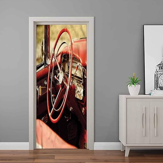 Amazon.com: Cars Door Decals Antique Classic Car Door Wall Mural Living