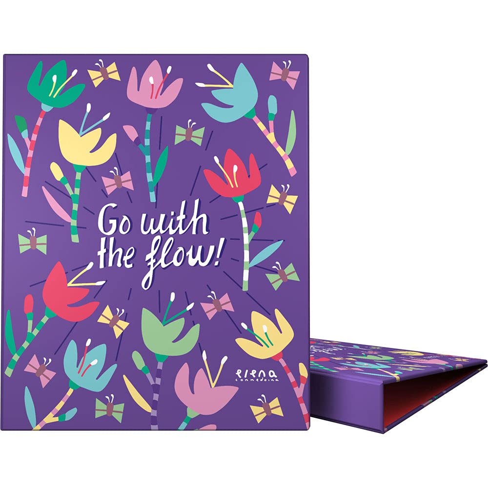 Grafoplás 88142634 A4 Ring Binder, 4 Mixed Rings, 25 mm, Elena Corredoira Collection, Flow