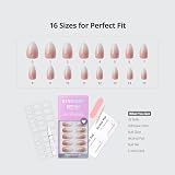 BTArtbox Stick On Nails Short Almond False Nails 32 Pcs 16 Sizes Vanilla Cream view 5