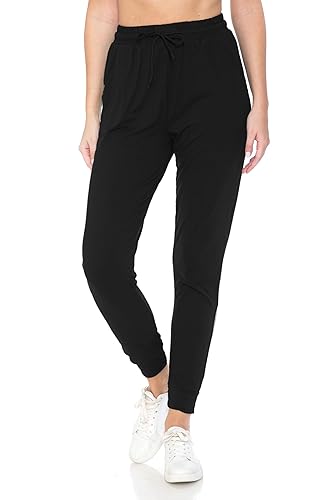 Leggings Depot Womens Classic Jogger Pants Track Cuff Sweatpants
