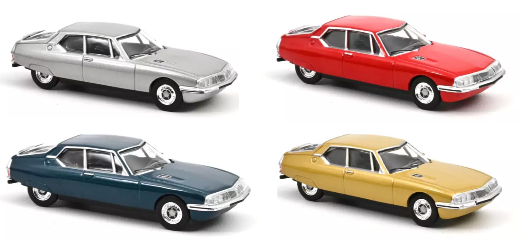 OPO 10 - Lot of 4 Miniature cars compatible with Citroën SM from 1970 scale 1:64 3 inches 7.5cm Norev - 019922
