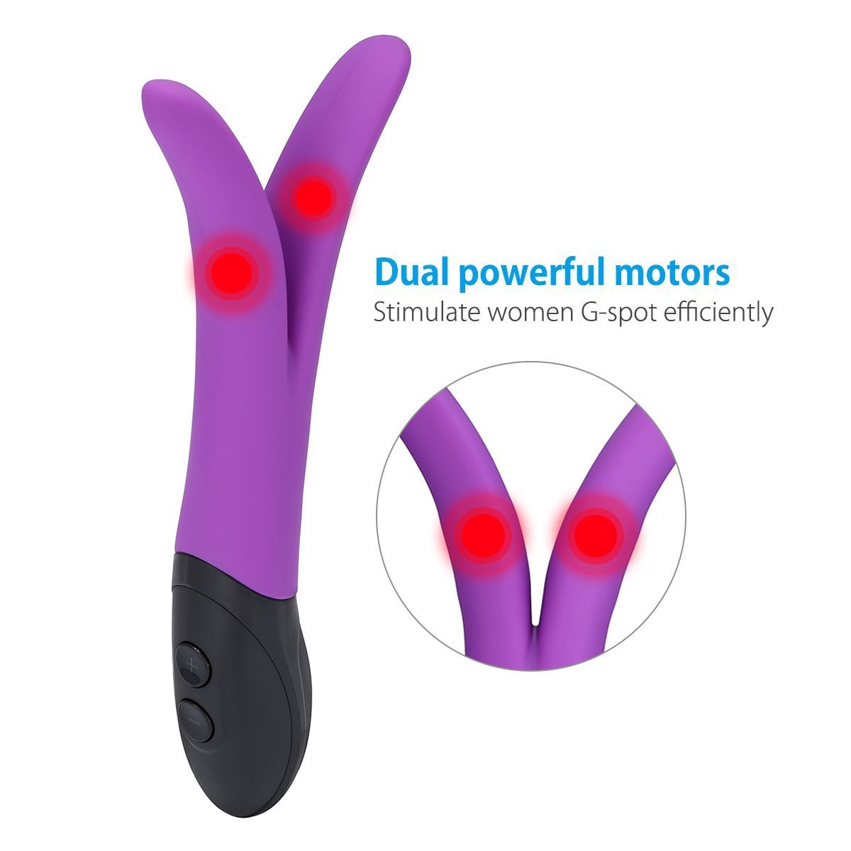 WEE Y Soft Doppel Paar Vibrator G Punkt Silikon Vibratoren mit Klitoris Stimulation Analplug Stimulieren Vibratoren 9 Frequenz sie klitoris und G-punkt Masturbation (Lila)