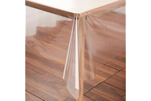 Clear Plastic Tablecloth Protector Rectangle 54x78 inch Waterproof Oilproof Stain Resistant Wipeable Table Cover for Dining T
