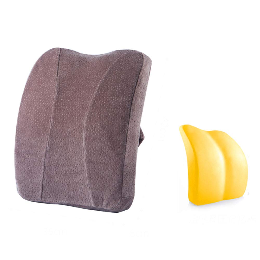 オフィスチェアのクッションサポート腰椎のストラップ取り外し可能で洗濯可能な家庭用シートクッションシートバックレストカーウエストピロー B07mh98pzh Brown Brown 色 チェアクッション 超人気高品質