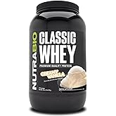 NutraBio Classic Whey Protein Powder- 25G of Protein Per Scoop - Full-Spectrum Amino Acid Profile - No Fillers, Artificial Colors, Preservatives - Low Glycemic Index - Creamy Vanilla, 2 Pounds