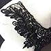 2 Pieces, Detail Leaf Design Applique with Beautiful Beadwork, Black, 12.5