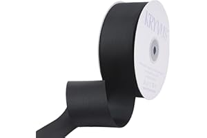 KRYVUS Black Grosgrain Ribbon, 1-1/2 inches x Continuous 50 Yards,Use for Bows DIY Hair Accessories,Gift Wrapping,Craft and Sewing