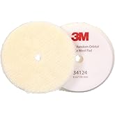 3M Perfect-It Random Orbital Coarse Wool Compounding Pad, 6"/150 mm, White, 34124, Orbital Pads for Automotive Compounding and Polishing