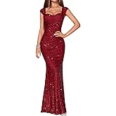 Madam Uniq Formal Dress Sequin Fishtail Sleeveless 1920s Gatsby Cocktail Prom Elegant Maxi Evening Gowns for Women
