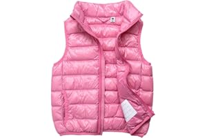 SK Studio Boys Girls' Light Weight Down Vest, Kids Lightweight Sleeveless Jacket, Boys Girls Puffer Down Vest
