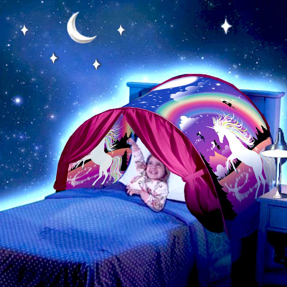 Kids Bed Tent Unicorn Fantasy Pop up Play Tents Princess Castle Magic