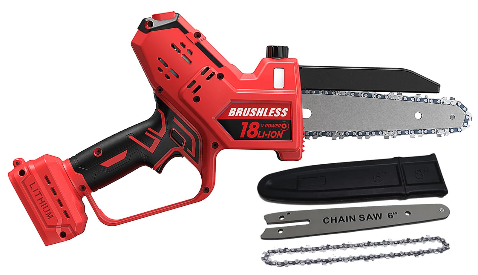 Photo 1 of ***MISSING PARTS*** Mini Chainsaw for Milwaukee M18 Battery, Auto-Oiler, 8-Inch and 6-Inch 2-IN-1 Brushless Cordless Pruning Chainsaw, Battery Powered Mini Chainsaw for Wood Cutting, Tree Trimming (only tool)