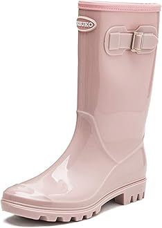 DKSUKOWomen's Tall Rain Boots Garden Boots Waterproof Wellington Rubber Boots