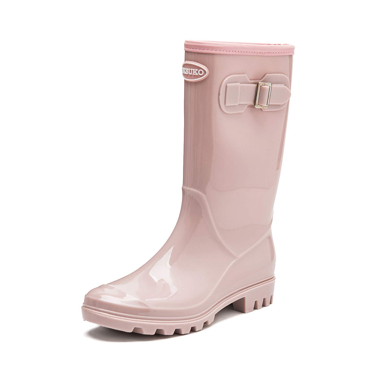 DKSUKOWomen's Tall Rain Boots Garden Boots Waterproof Wellington Rubber Boots