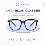 TECH-LINE-DIRECT Unisex Oversized Square Glasses Black Frame Clear Lens view 4