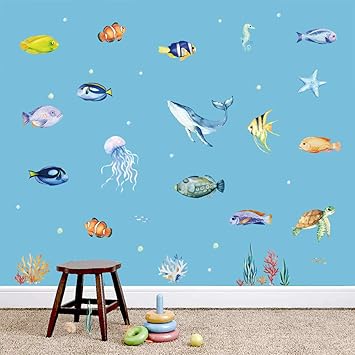 under the sea wall decals nursery