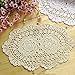KEPSWET Crochet Lace Placemats Set of 4 Beige Cotton Washable Placemats for Dining Table Oval 10