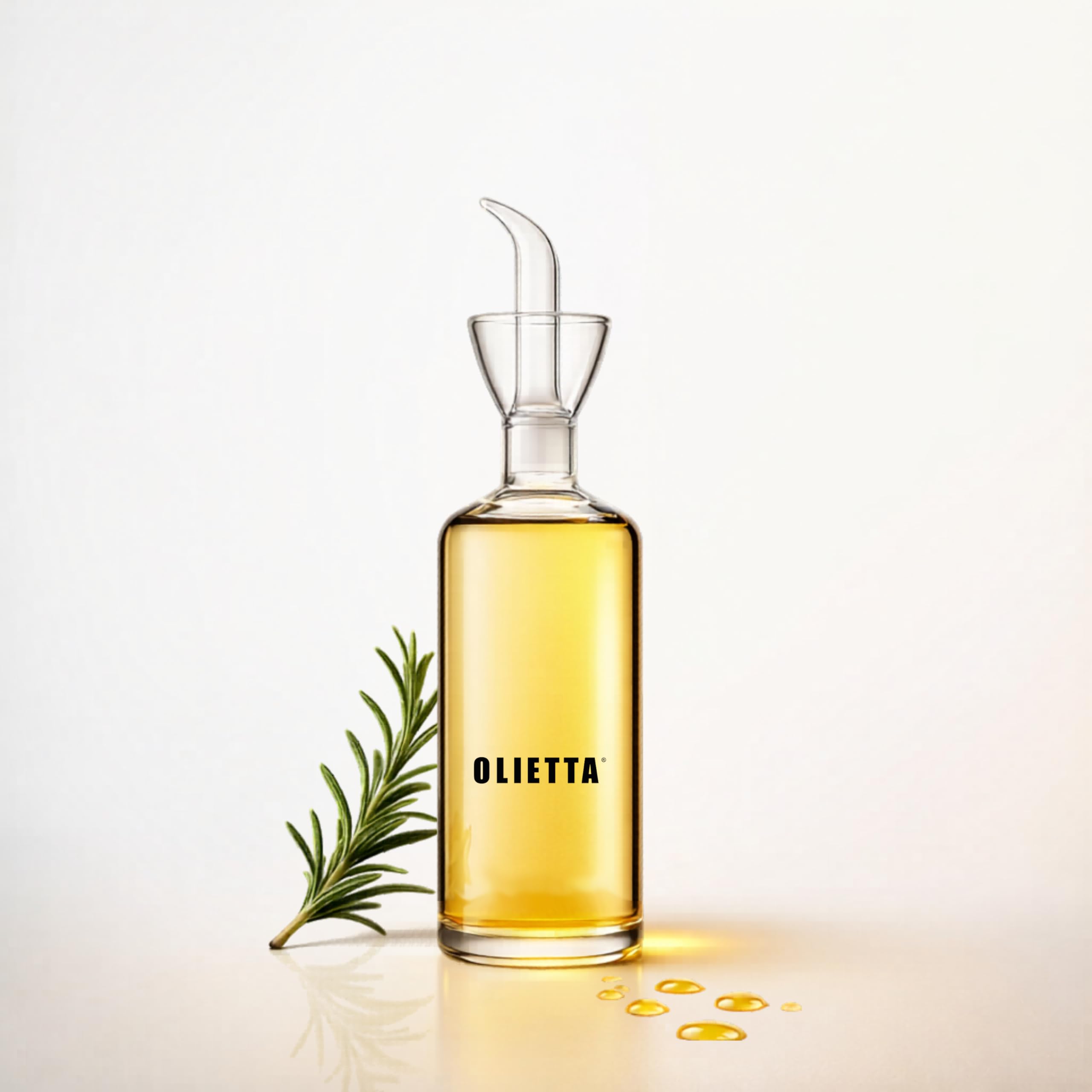 Olietta Oil Dispenser Borosilicate Glass Olive Oil Bottle - 250ml Non Drip Dispenser - Leak Proof Pourer Vinegar Drizzler - Easy Clean Drip Free Bottles for Kitchen