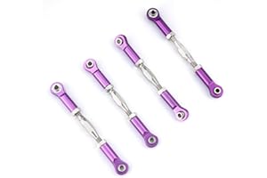 Hosim Front Rear Turnbuckles Set, Aluminum Adjustable 75-89mm Camber Linkage Rod Ends for Traxxas Slash 1/10 4x4 RC Cars Replacement Upgrades Hop-up Parts Purple(4PCS)