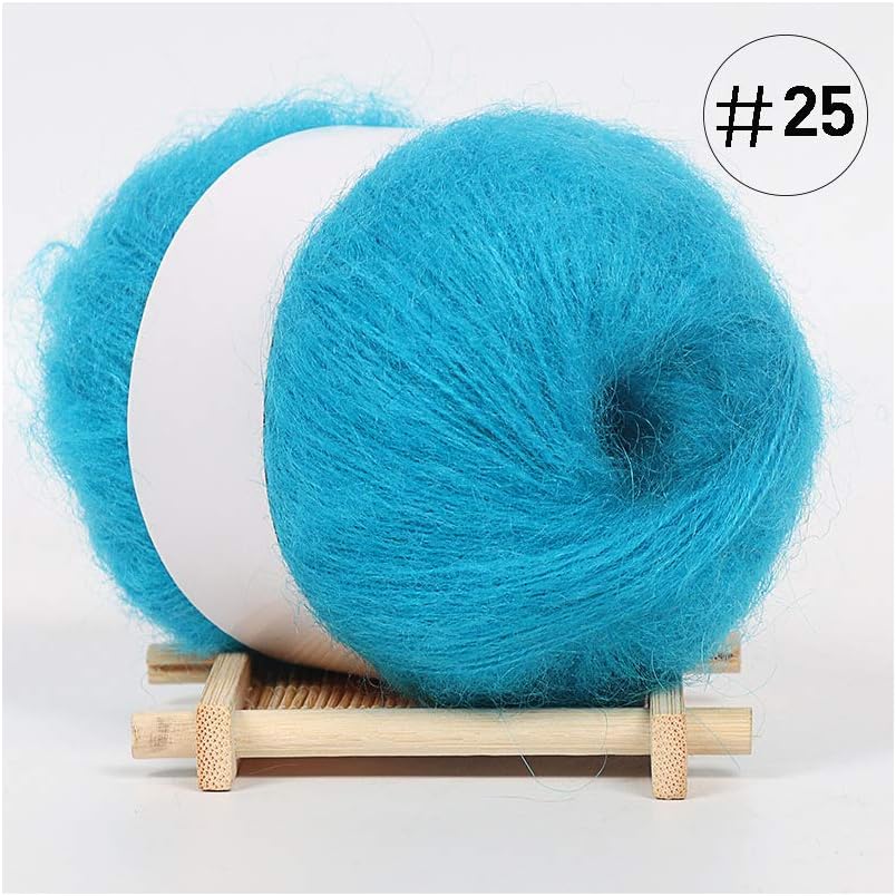 Vaeiner Yarn, 25g Angola Amorous Feelings Thin Mohair Wool Yarn Plush Fine Wool Crochet Hand Knitting Supplies