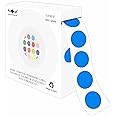 PARLAIM 1/2 Inch Round Permanent Color-Code Dot Stickers,1000 per Roll dots Label Dispenser Box,Bright Blue Color Coding Circle Stickers(Blue)