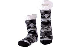 BSTcentelha Super Soft Warm Cozy Fuzzy Fleece-lined Winter With Grips Slipper Socks For Man