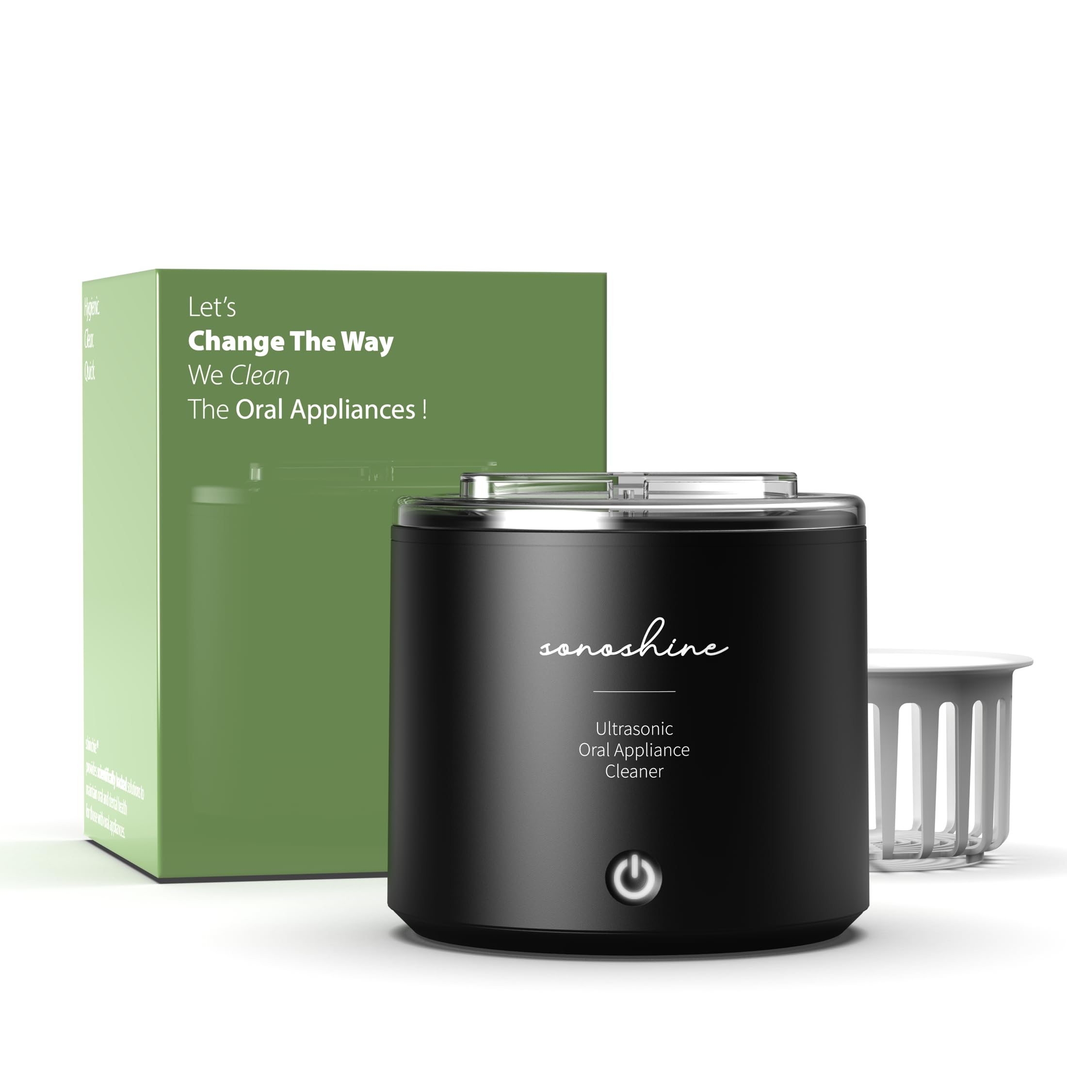 Photo 1 of Shinchie Ultrasonic Retainer Cleaner – Auto-Adjust 39-48kHz Electric Cleaner for Aligner, NightGuard, Mouth Guard, Denture & More | Easy & Quiet
