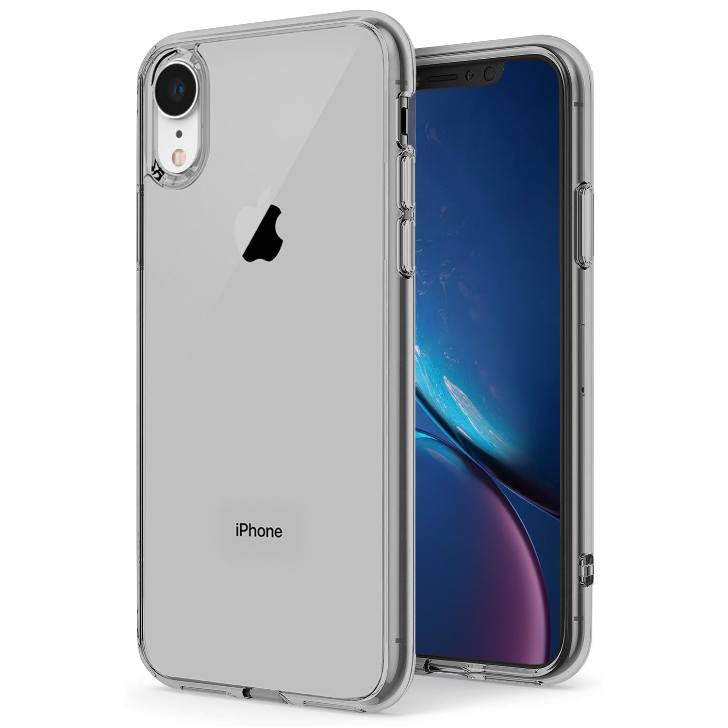 Photo 1 of TENOC Phone Case Compatible with iPhone XR, Gray Case Clear Shockproof Protective Bumper Slim Cover for 6.1 Inch
