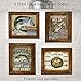 Fishing Posters Wall Art Prints - Set of Four (8X10) Vintage Unframed Reproduction Photos - Great For Fishermen, Home Decor or Gifts - Heddon, Lunkers
