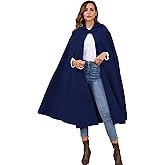 Gihuo Cape Poncho Women's Hooded Maxi Cloak Coat Winter Warm Long Cloak Cosplay Costumes Outerwear